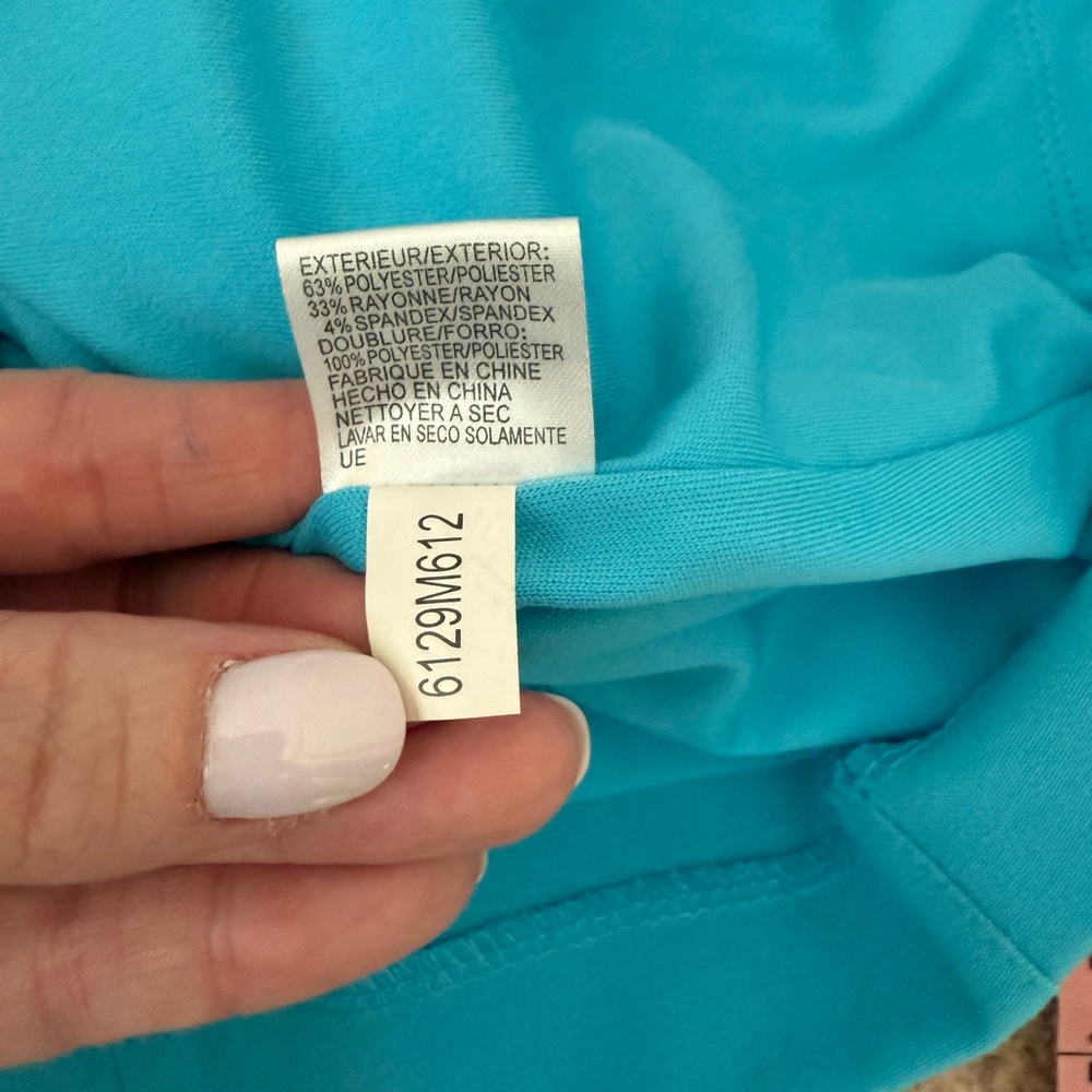 Tahari ASL Blue V-Neck Sheath Dress Midi Work - Picture 13 of 13